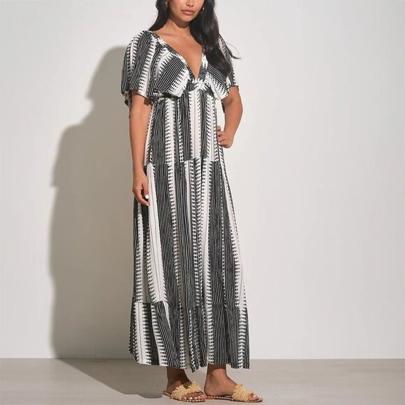 Elan Other - Elan Open Back Ruffle Sleeve Maxi Dress Size Small - New with Tags